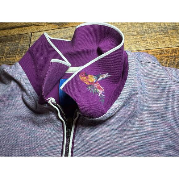Medium Joop! Purple Gray Half Zip Polo Shirt Short Sleeve - Picture 1 of 6